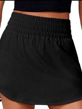 Black High-Waist Athletic Skort